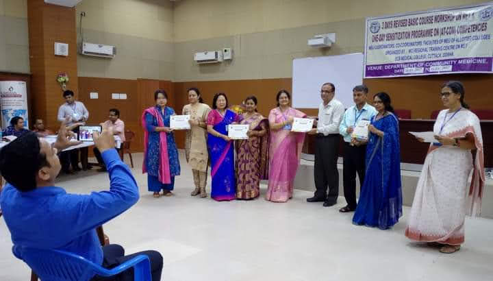 Certificate Distribution Ceremony for Revised Basic Course Workshop in Medical College 2017 Match, Odisha Cuttack.